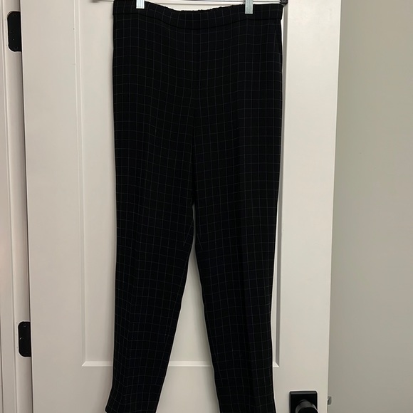 THEORY Treeca Pull On Pant in Checked Crepe Black - Picture 5 of 8